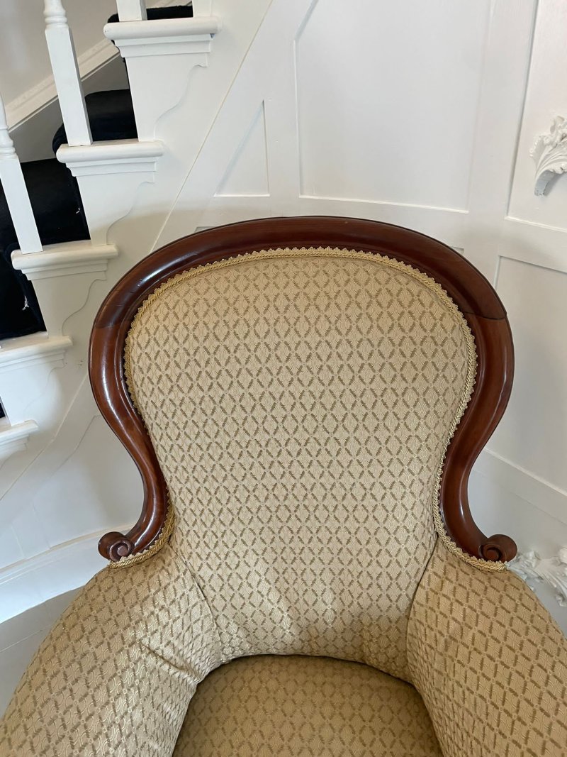 Quality Antique Victorian Mahogany Armchair - Image 7